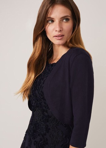 Phase Eight Elisha Occasion Bolero Knitwear Navy USA | 5312940-CI